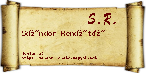 Sándor Renátó névjegykártya